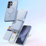 Dux Ducis Lawa Læderhylster til Samsung Galaxy S25 Ultra med aftagelig magnetisk tegnebog - blå