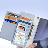 Dux Ducis Lawa Læderhylster til Samsung Galaxy S25 Ultra med aftagelig magnetisk tegnebog - blå