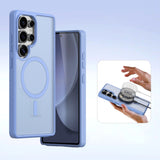 Dux Ducis Lawa Læderhylster til Samsung Galaxy S25 Ultra med aftagelig magnetisk tegnebog - blå