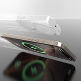 Dudao K29 10000mAh PD 20W MagSafe Power Bank med metalkasse, stativ og indbyggede USB-C/ Lightning-kabler - Grå