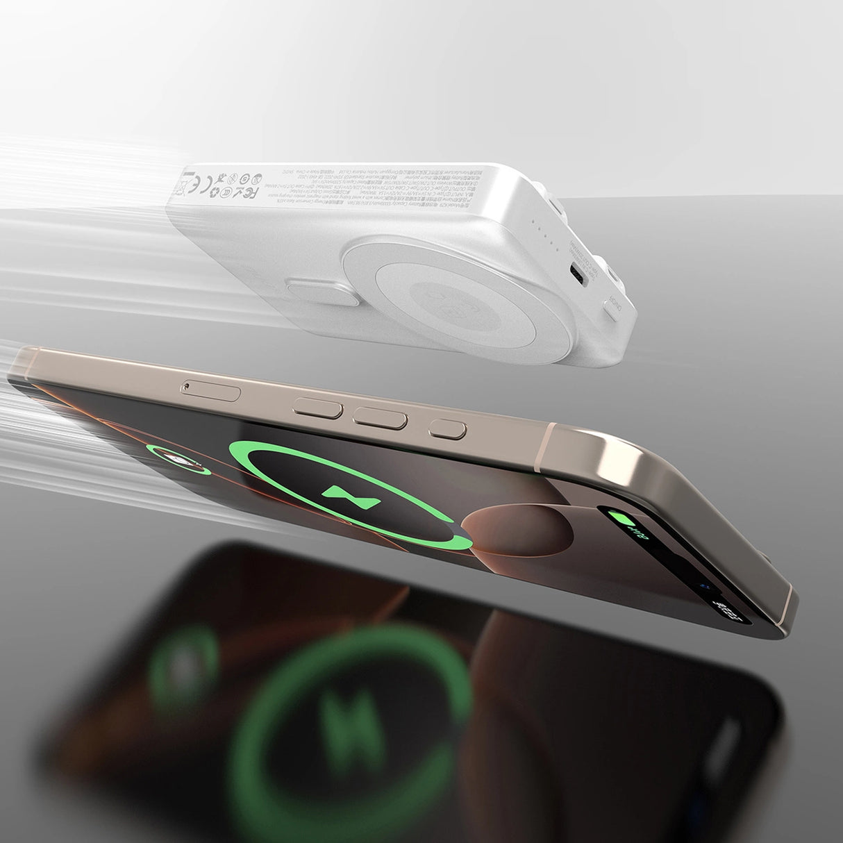 Dudao K29 10000mAh PD 20W MagSafe Powerbank med Metal Case, Stand og Indbygget USB-C / Lightning Kabler - Silver