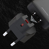 GaN Dudao A65Q 65W USB-A / USB-C PD Ultra-Thin Travel Wall Charger EU / USA - sort