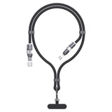 Dudao L20MAX 4in1 Kabel / Lanyard USB-A / USB-C / Lightning PD QC 65W 1,5m - sort