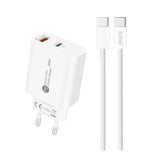 A6MaxL 20W USB-A USB-C vægoplader med USB-C - USB-C 1m kabel - hvid