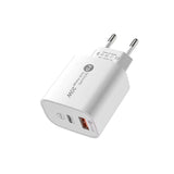 A6MaxL 20W USB-A USB-C vægoplader med USB-C - USB-C 1m kabel - hvid