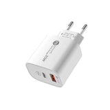 A6MaxL 20W USB-A USB-C Wall Charger med 1m USB-C - Lightning Cable - Hvid
