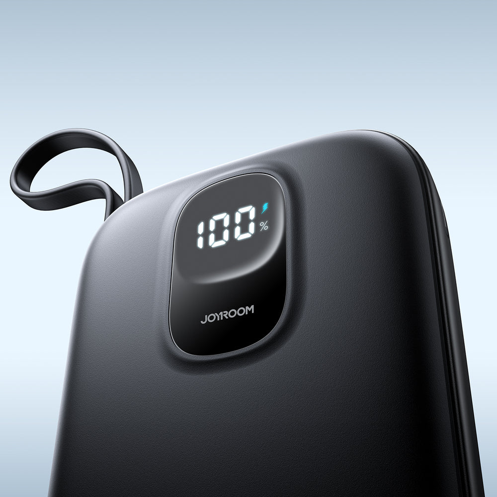 Joyroom JR-PBF17 22.5W 10000mAh Powerbank med indbygget USB-C-kabel + 0.25cm USB-C-kabel - sort