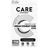 CARE af PanzerGlass Flagship Urban Combat Black QI Case til Samsung Galaxy S25 - Transparent