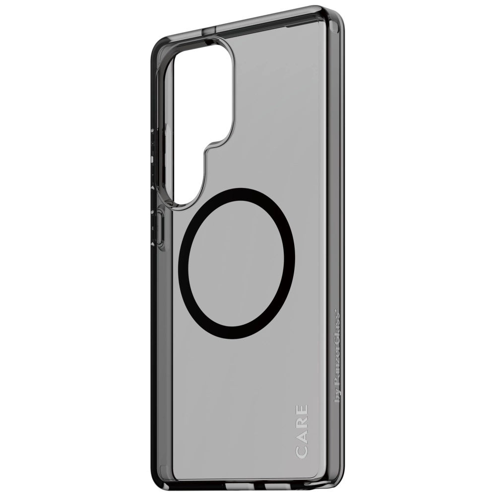 CARE af PanzerGlass Flagship Urban Combat Black QI Case til Samsung Galaxy S25 Ultra - Halvt gennemsigtig røg