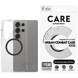 CARE af PanzerGlass Flagship Urban Combat Black QI Case til Samsung Galaxy S25 Ultra - Transparent