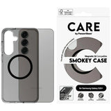 CARE af PanzerGlass Flagship Urban Combat Black QI Case til Samsung Galaxy S25+ - Halvt gennemsigtig røg