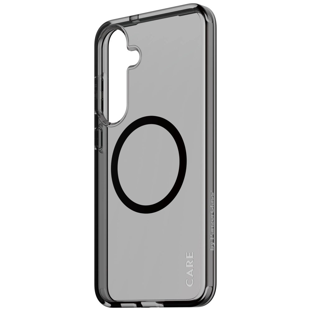 CARE af PanzerGlass Flagship Urban Combat Black QI Case til Samsung Galaxy S25+ - Halvt gennemsigtig røg