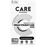 CARE af PanzerGlass Flagship Urban Combat Black QI Case til Samsung Galaxy S25+ - Gennemsigtig