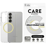 CARE af PanzerGlass Flagship Urban Combat Chardonnay QI Case til Samsung Galaxy S25+ - Gennemsigtig