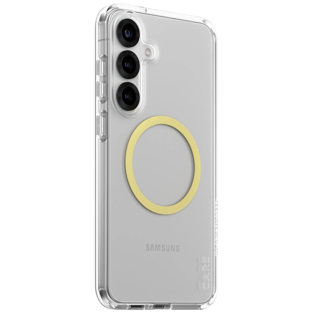 CARE af PanzerGlass Flagship Urban Combat Chardonnay QI Case til Samsung Galaxy S25+ - Gennemsigtig