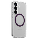CARE af PanzerGlass Flagship Urban Combat Purple QI Case til Samsung Galaxy S25 - Transparent