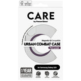 CARE af PanzerGlass Flagship Urban Combat Purple QI Case til Samsung Galaxy S25 - Transparent