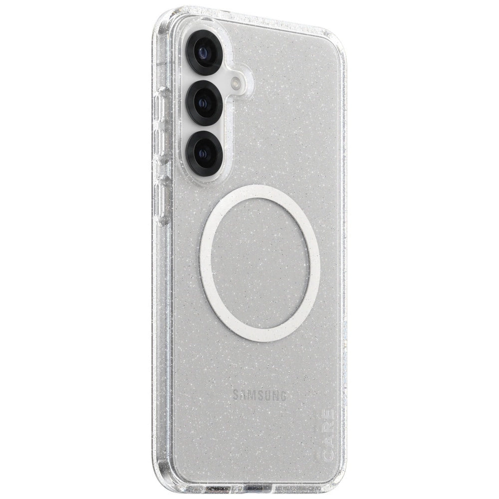 CARE af PanzerGlass Flagship Urban Combat StarLight White QI Case til Samsung Galaxy S25+ - Gennemsigtig
