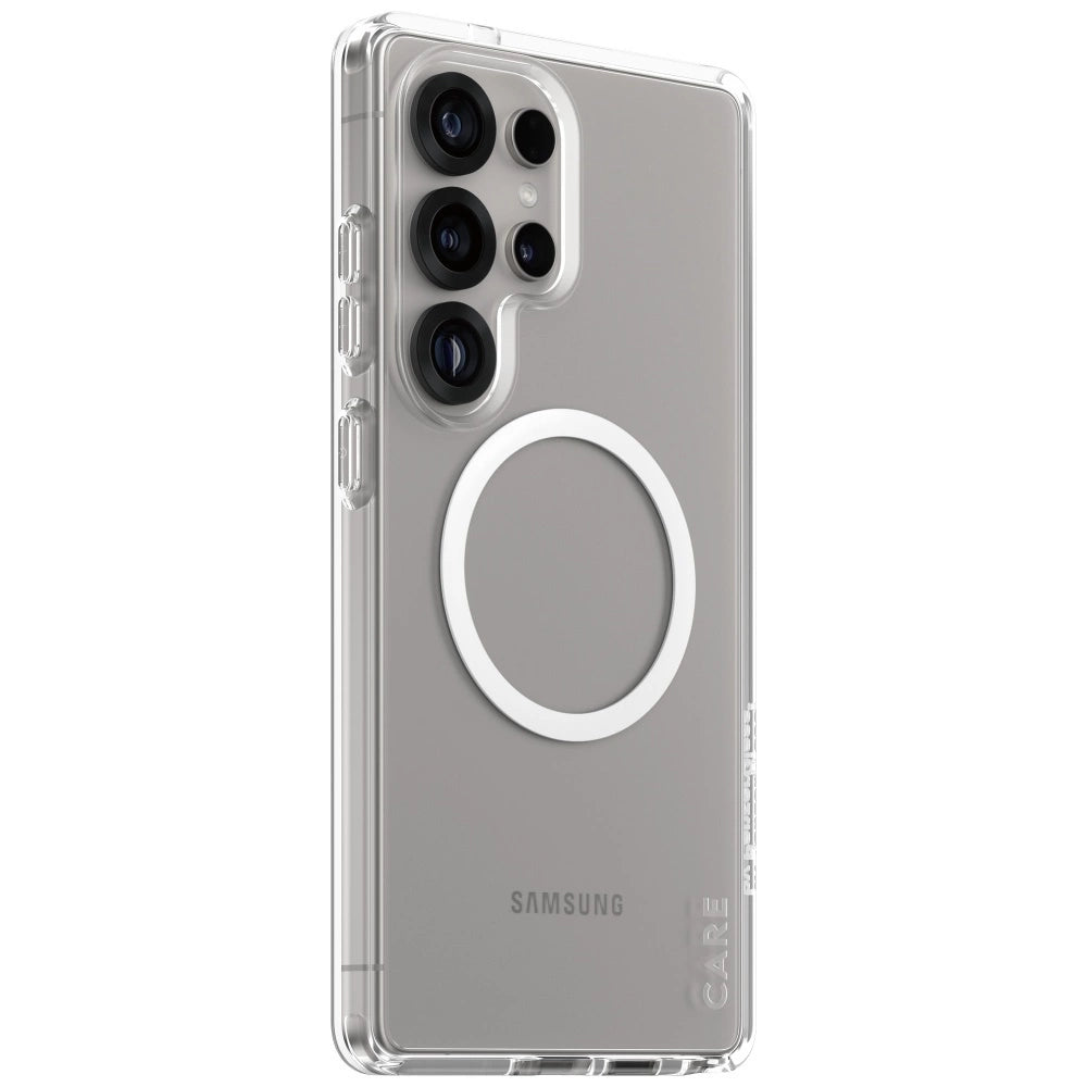 CARE af PanzerGlass Flagship Urban Combat White QI Case til Samsung Galaxy S25 Ultra - Transparent