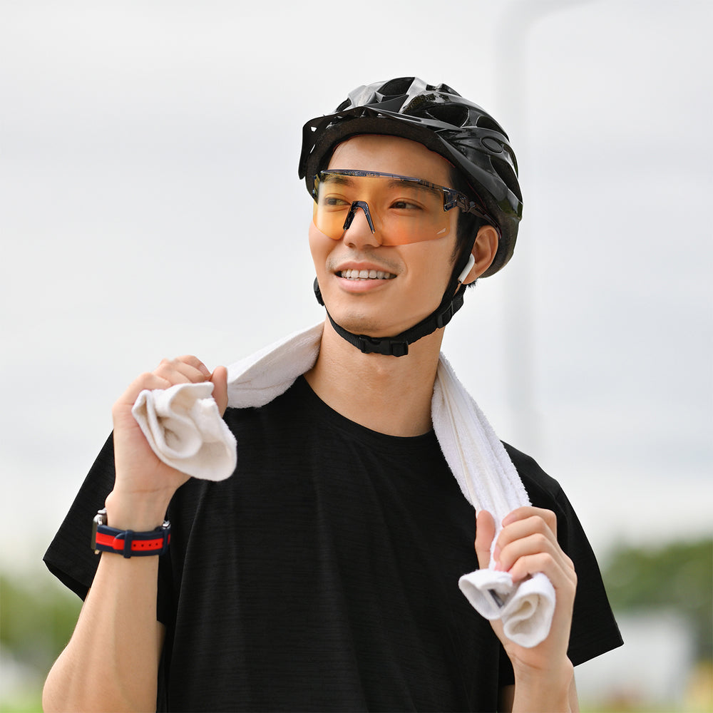 Rockbros Cycling Glasses Photochromic, with UV Protection and Corrective Insert - Transparent Black