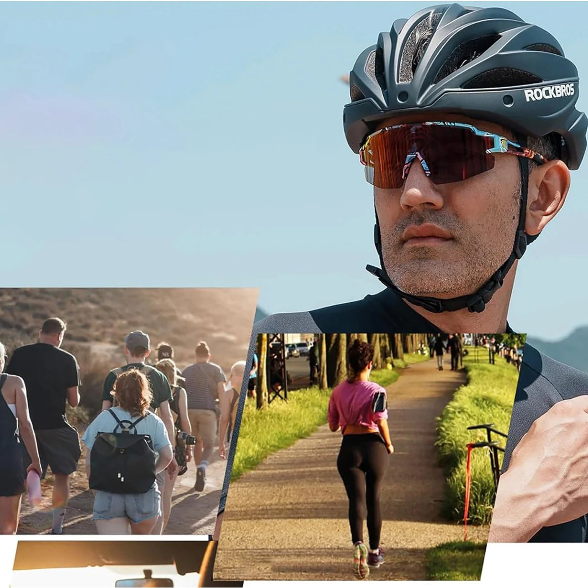 Rockbros Photochromic Cycling Glasses with UV Protection and Corrective Insert - Multicolor