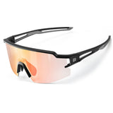 Rockbros cykelbriller fotokromisk UV-beskyttelse med korrigerende indsæt orange linser - sort