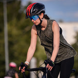 Rockbros polariserede cykelbriller med UV-beskyttelse og korrigerende indsæt blå linser - sort