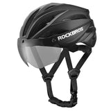 Rockbros cykelhjelm med visir, UV-beskyttelsesbriller, unisex - sort/brun