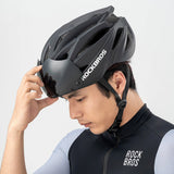 Rockbros cykelhjelm med visir, UV-beskyttelsesbriller, unisex - sort/brun