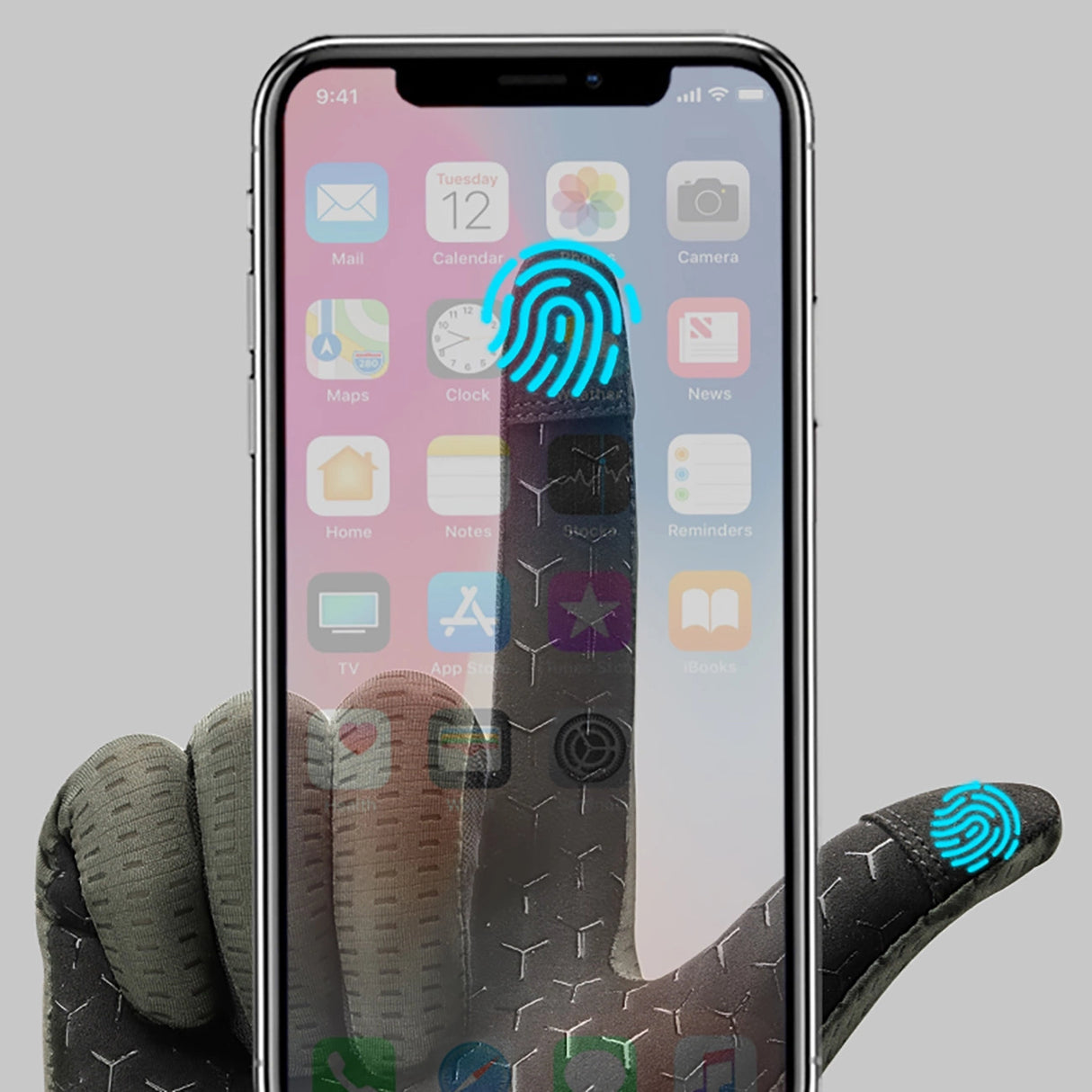 Rockbros åndbare cykelhandsker med fuld finger, størrelse: M - Grøn