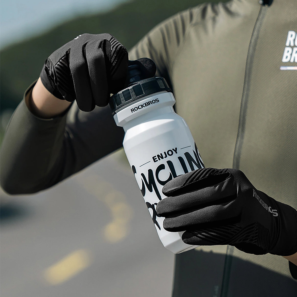 Rockbros cykelhandsker forår/sommer/høst, fuld, størrelse: XXL - sort