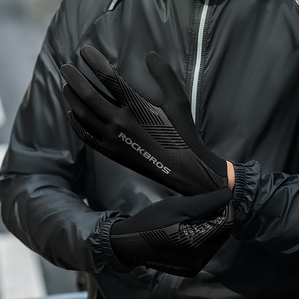 Rockbros cycling gloves spring/summer/autumn, full, size: L - black