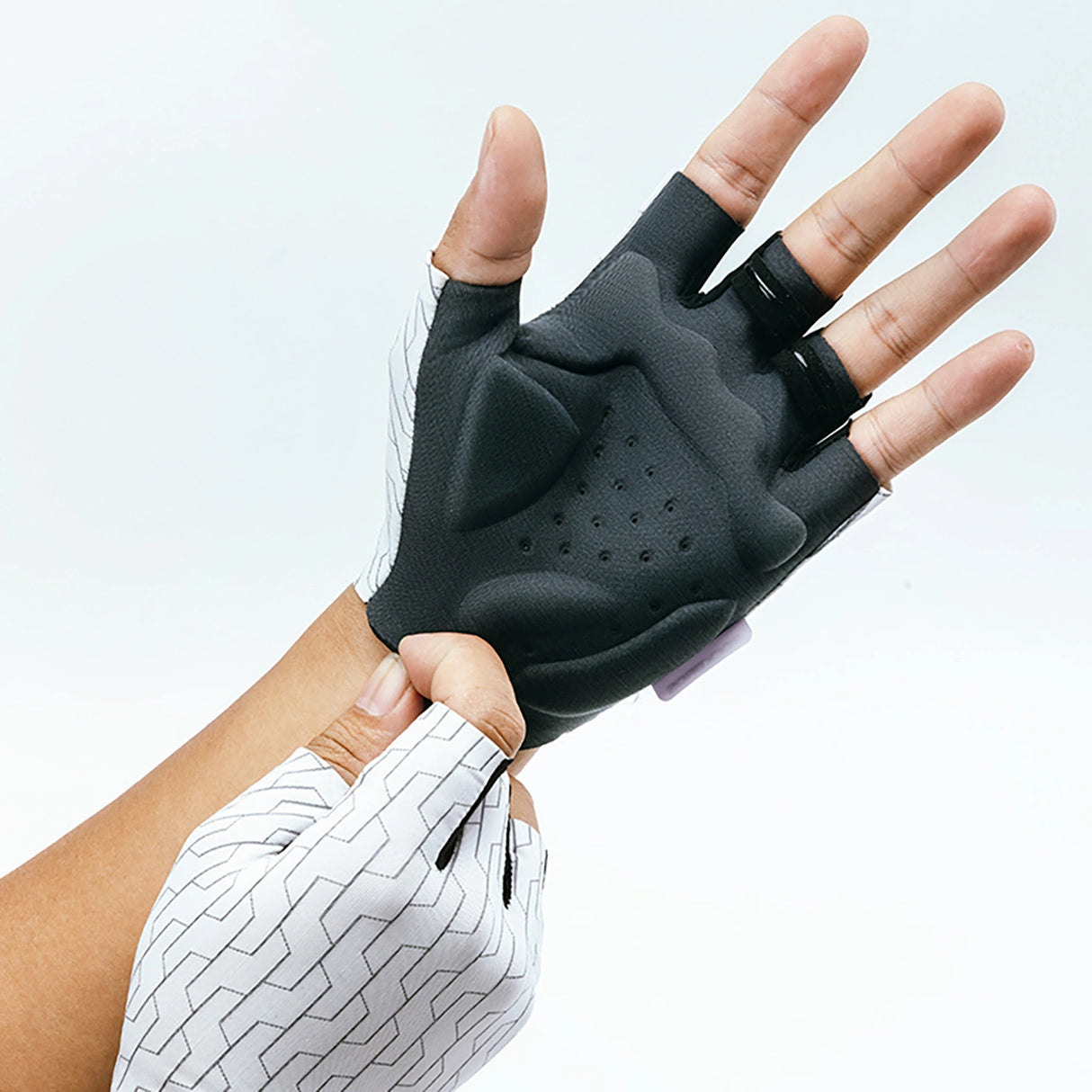 Rockbros MTB-cykelhandsker størrelse: L - hvid og sort