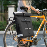 Rockbros cykeltaske med rygsækfunktion, vandtæt, med hjelmbeslag 18l - sort