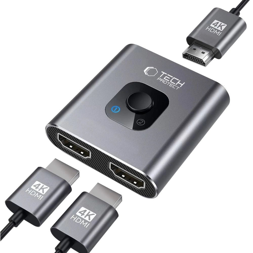 Tech-Protect HB07 HUB Adapter 2in1 HDMI 4K 60HZ - grå