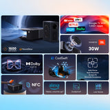 Yaber K3 Pro LCD FullHD 1080p Multimedia projektor med JBL højttalere og subwoofer - sort