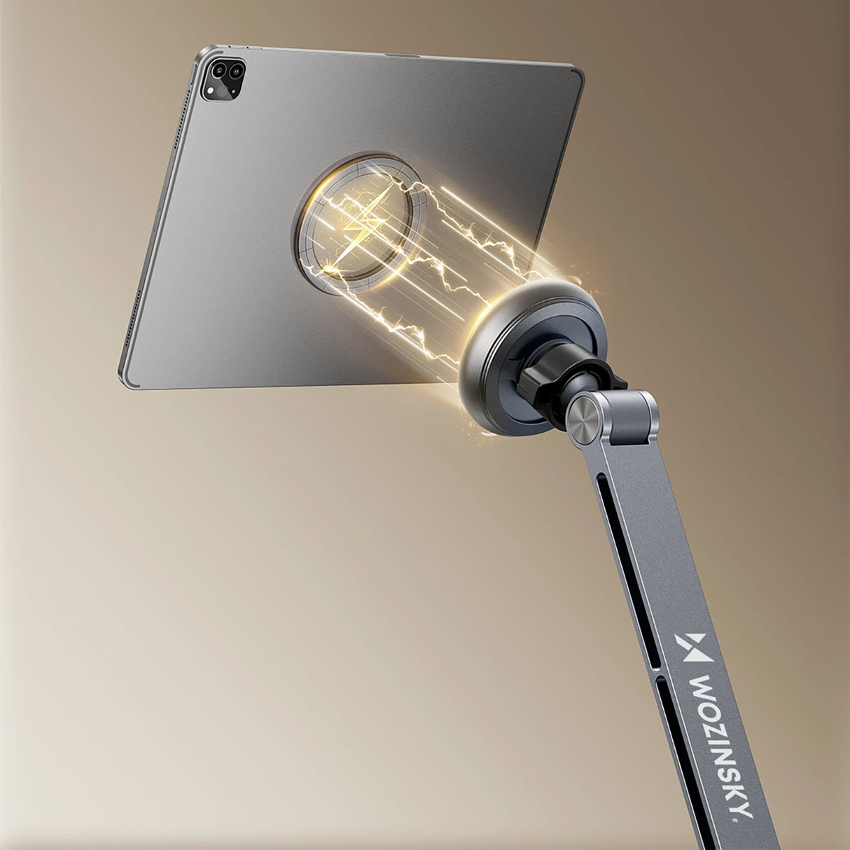 Wozinsky WTY0YS1 magnetholder, 360° drejelig, fast, til telefon og tablet - grå