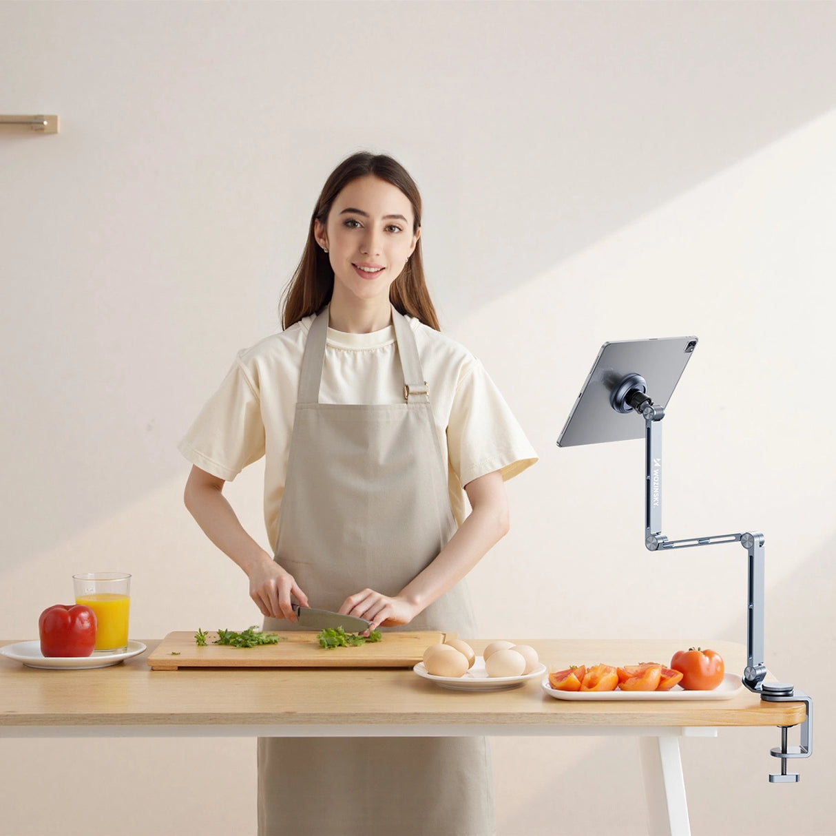 Wozinsky WTY0YS1 magnetholder, 360° drejelig, fast, til telefon og tablet - grå