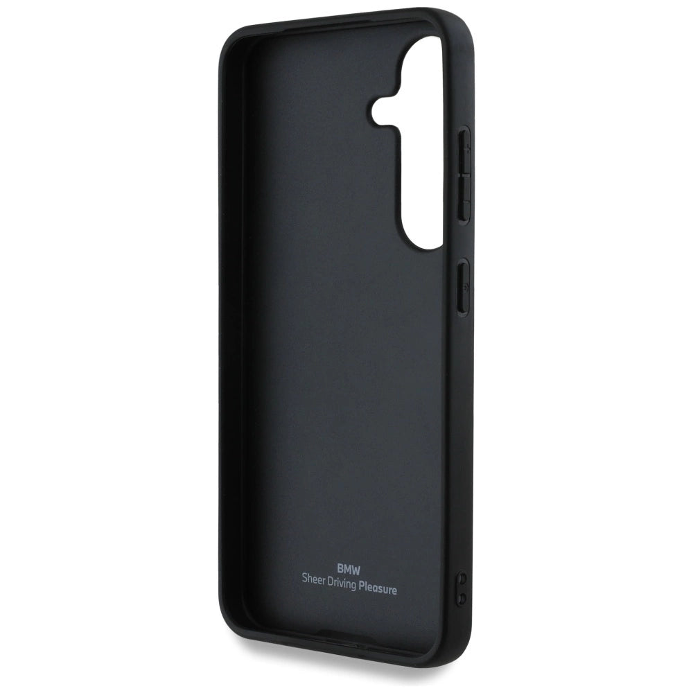 BMW Leather Big Wordmark Case for Samsung Galaxy S25+ - Black
