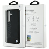 BMW Leather Big Wordmark Case for Samsung Galaxy S25+ - Black
