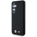 BMW læder Carbon MagSafe Case til Samsung Galaxy S25 - sort