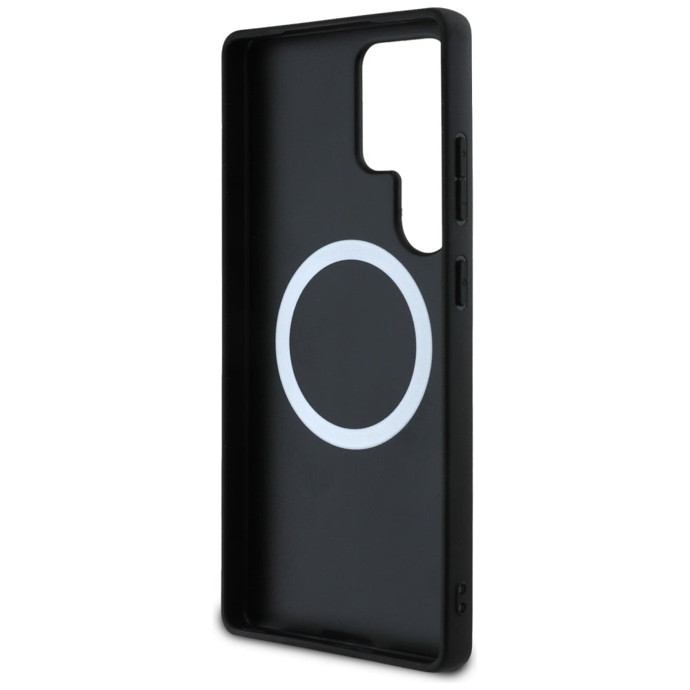 BMW læder overdimensioneret striber MagSafe-foder for Samsung Galaxy S25 Ultra - sort