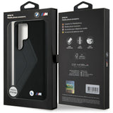 BMW læder overdimensioneret striber MagSafe-foder for Samsung Galaxy S25 Ultra - sort