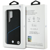 BMW læder tekstureret og glat MagSafe case til Samsung Galaxy S25 Ultra - sort