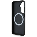 BMW Leather Tricolor Stripe MagSafe Case for Samsung Galaxy S25 - Black