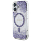 Guess HC Resin Bottom Glitter MagSafe sag til iPhone 16 - lilla