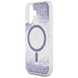 Guess HC Resin Bottom Glitter MagSafe sag til iPhone 16 - lilla