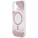 Guess HC Resin Bottom Glitter MagSafe iPhone 16 Case - Pink