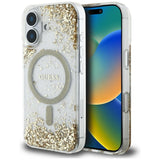 Guess HC Resin Bottom Glitter MagSafe-hylster til iPhone 16 - guld