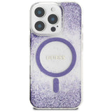 Guess HC Resin Bottom Glitter MagSafe case til iPhone 16 Pro Max - lilla